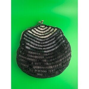 Vintage Black Beaded Clutch